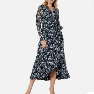 C. Wonder by ChristianSiriano Mesh Ruffle Hem Dress Wild Tulip Black